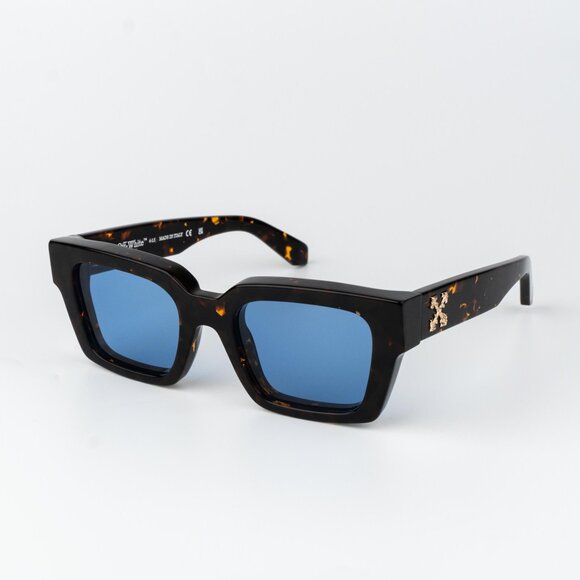 Off-White VIRGIL Women Sunglasses Havana Blue Square OERI008 6045 NEW AUTHENTIC - Picture 3 of 13